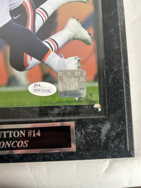 Courtland Sutton Autographed 8x10 Photo with Plaque JSA COA - Latitude Sports Marketing