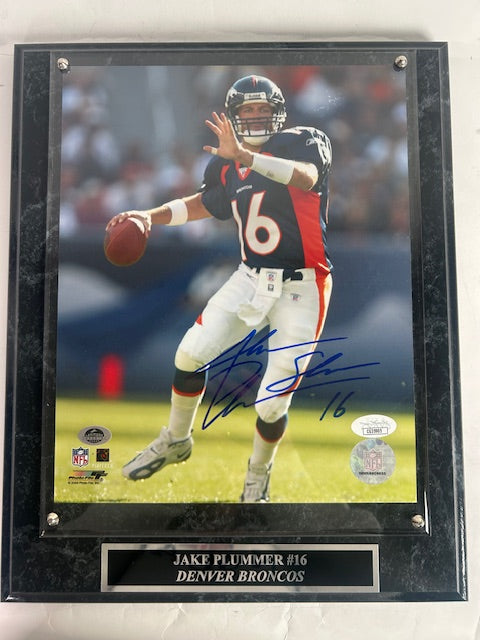 Jake Plummer Autographed 8x10 Photo with Plaque JSA COA