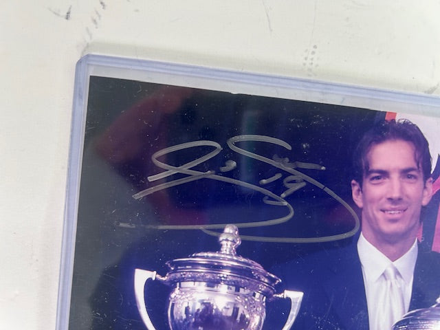 Joe Sakic Autographed 8x10 Photo with NHL Trophies James Spence COA