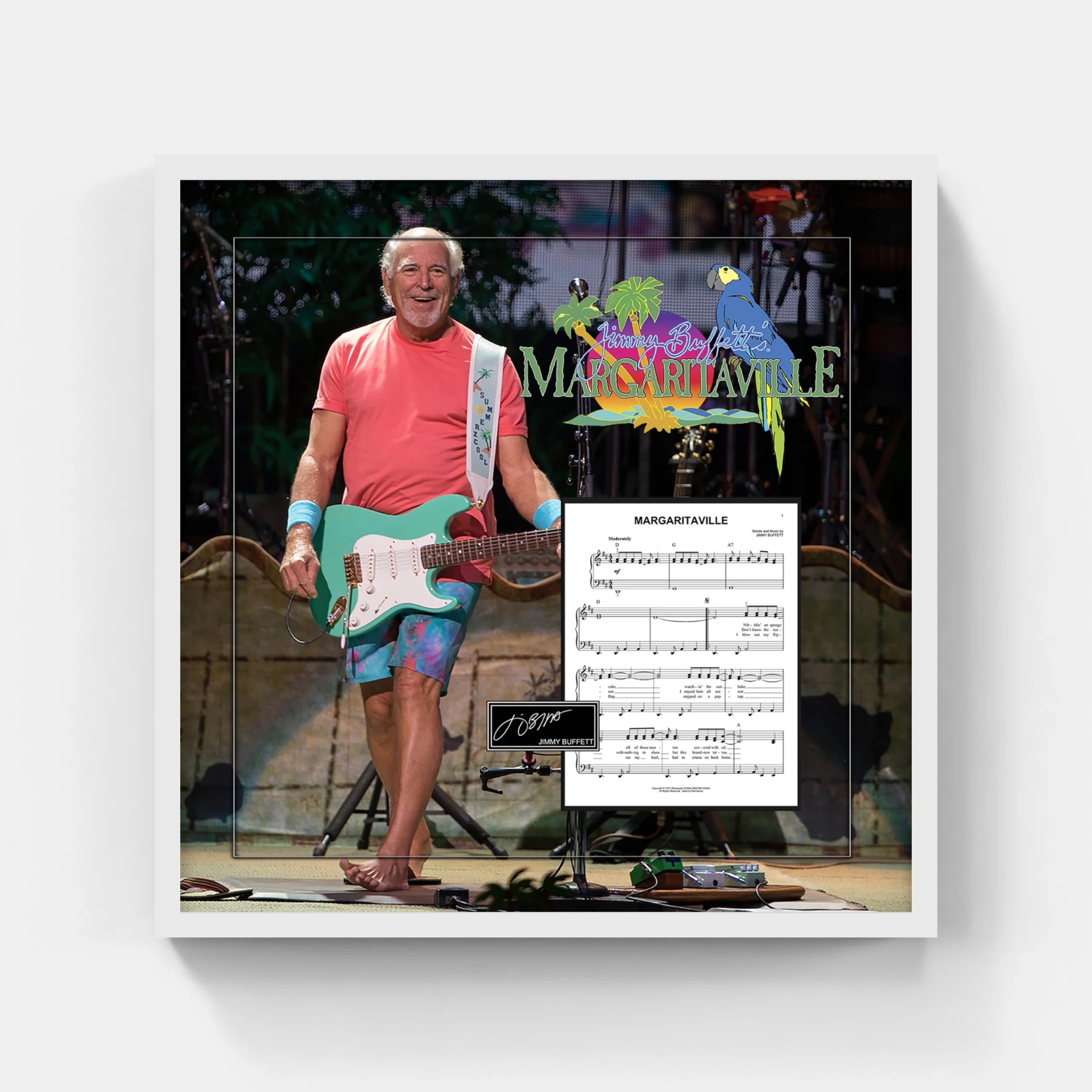 JIMMY BUFFETT COMMEMORATIVE SHEET MUSIC LYRICS 3D (Charity) - Latitude Sports Marketing