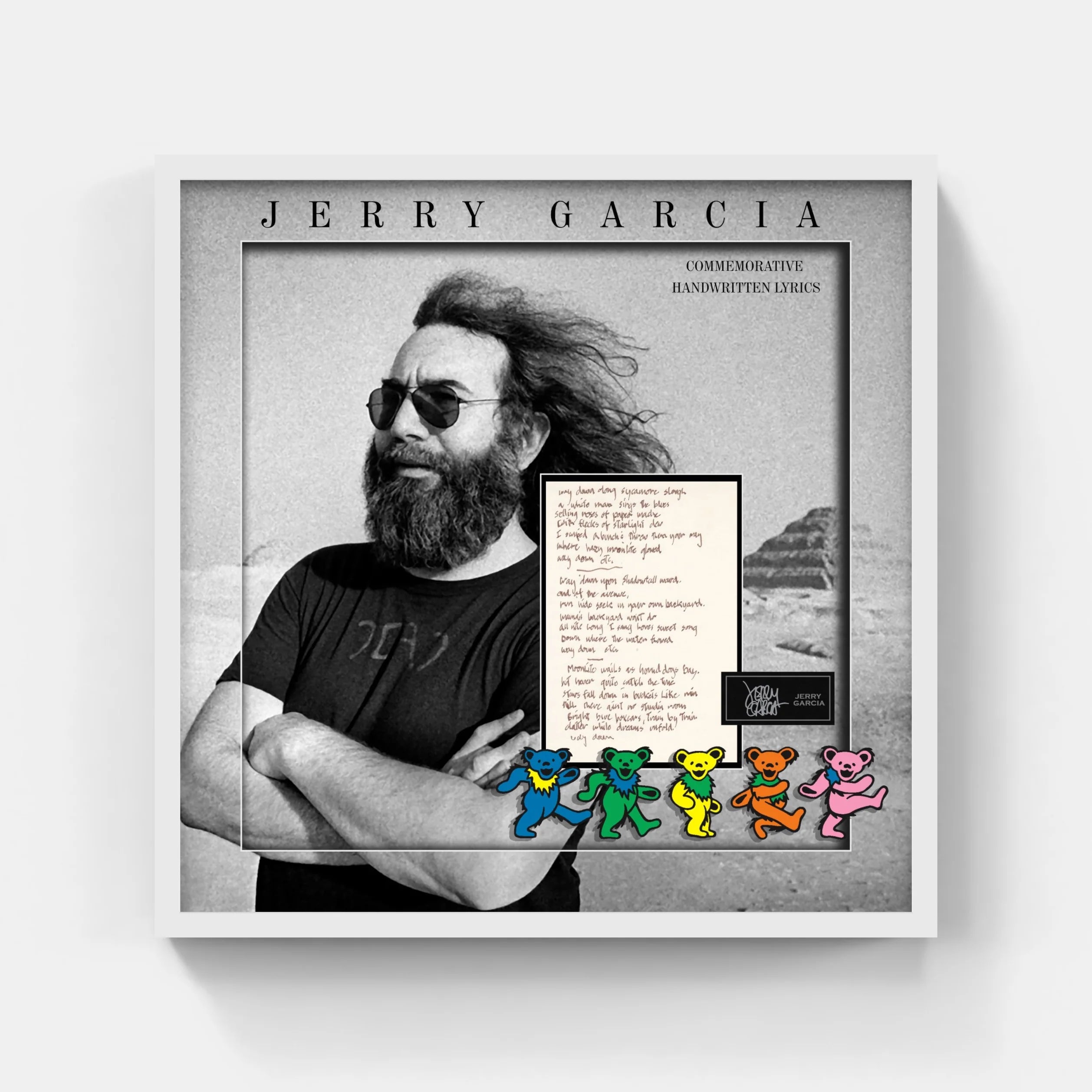 JERRY GARCIA Replica Commemorative LYRIC SHEET (Charity) - Latitude Sports Marketing