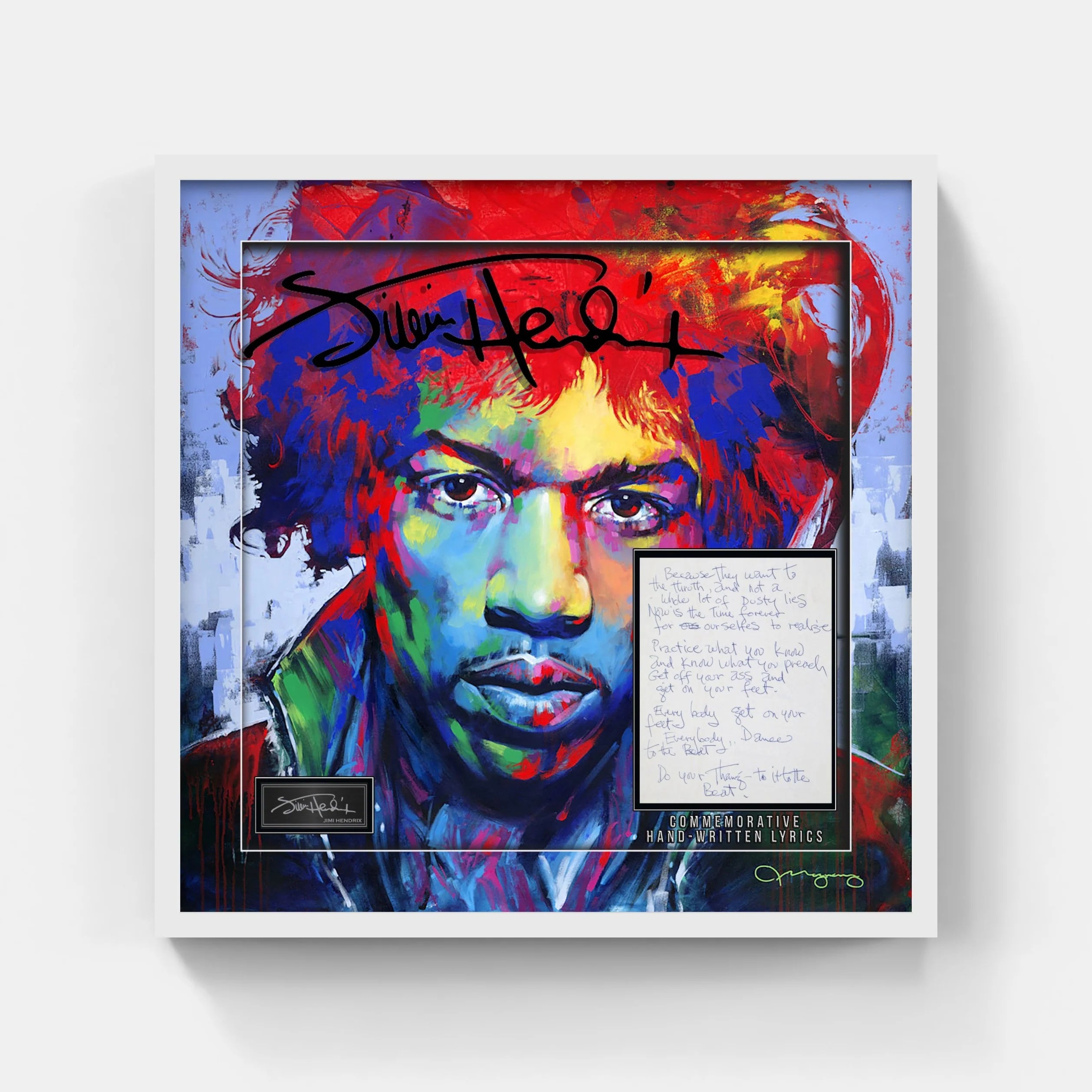 JIMI HENDRIX REPLICA Commemorative LYRIC SHEET (Charity) - Latitude Sports Marketing