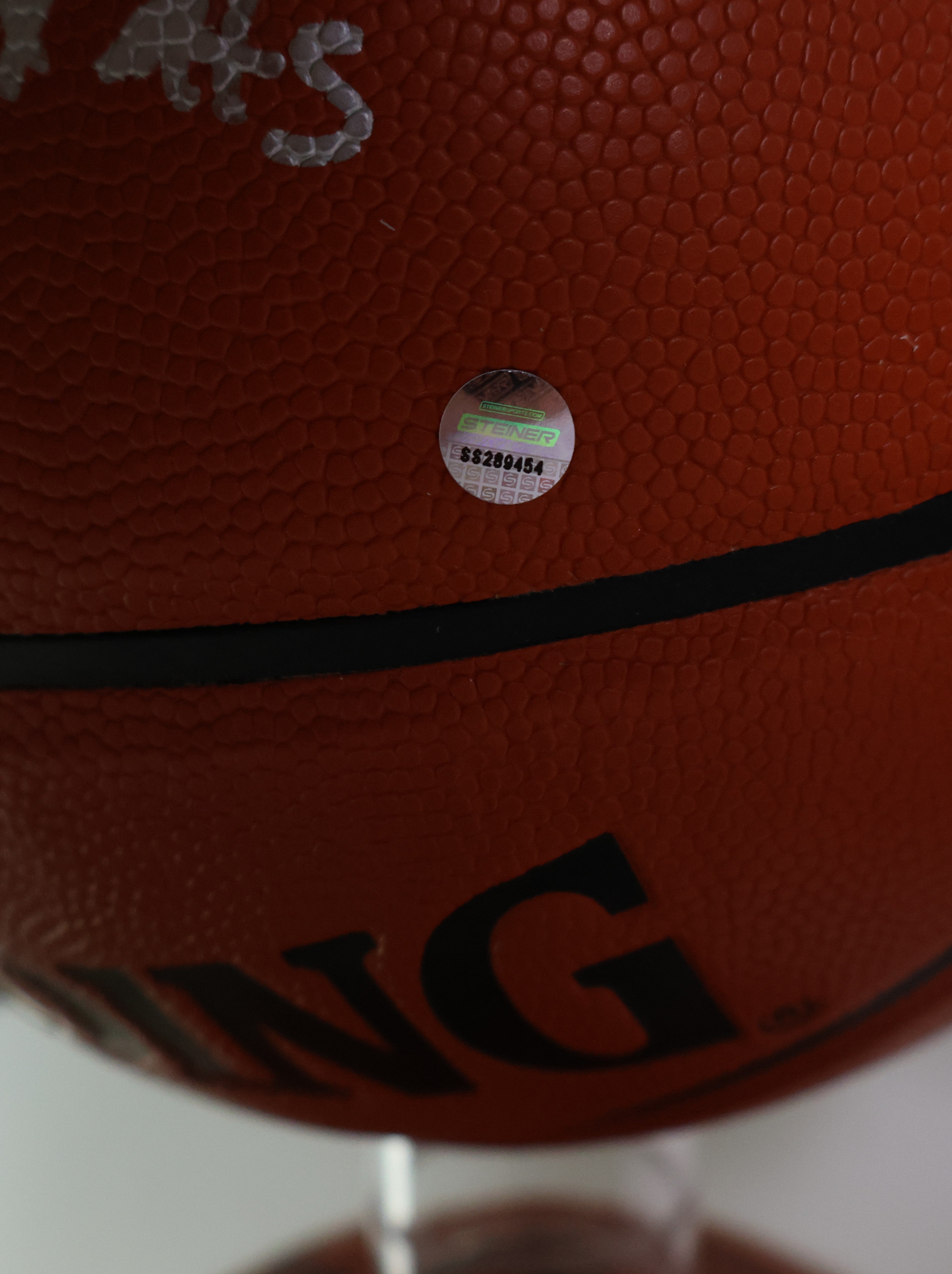 Karl Malone Autographed/4x Inscribed Spalding Ball in Utah Jazz Case Steiner COA