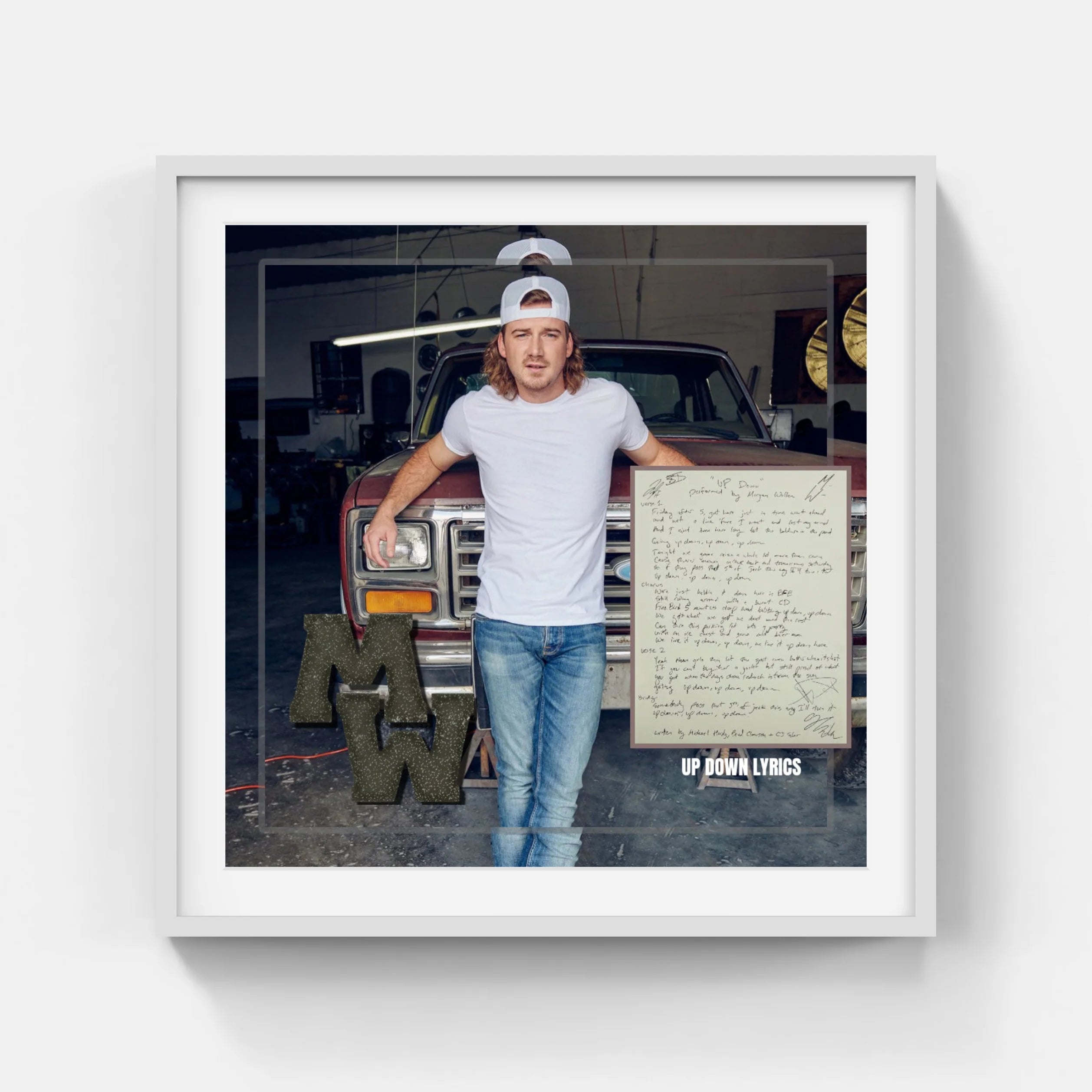 MORGAN WALLEN UP DOWN Replica Commemorative LYRICS - Latitude Sports Marketing