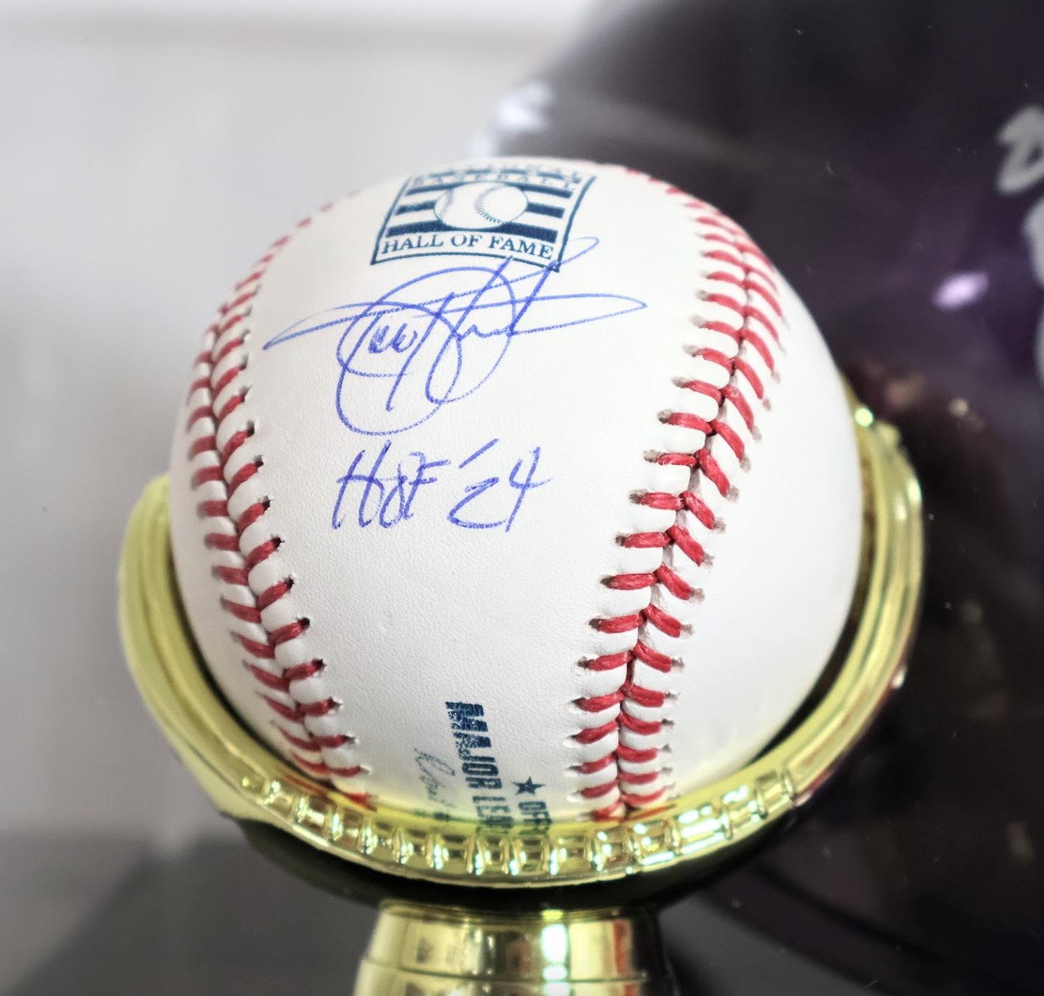 Todd Helton Colorado Rockies Signed Metallic Helmet & Baseball Inscribed with Rockies Case - TRISTAR