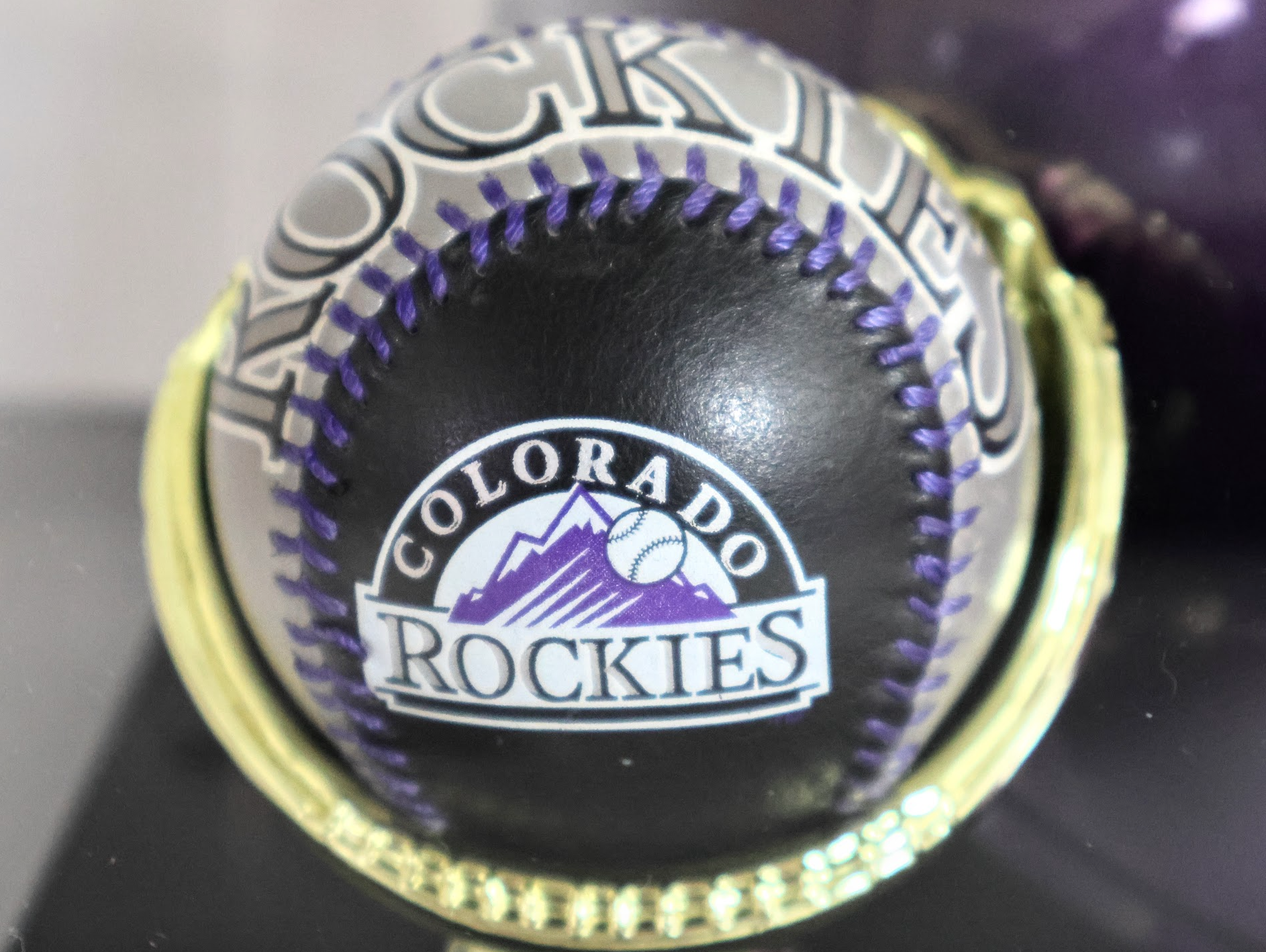 Todd Helton Colorado Rockies Signed Helmet Inscribed & Multi-Colored Rockies Baseball with Rockies Case