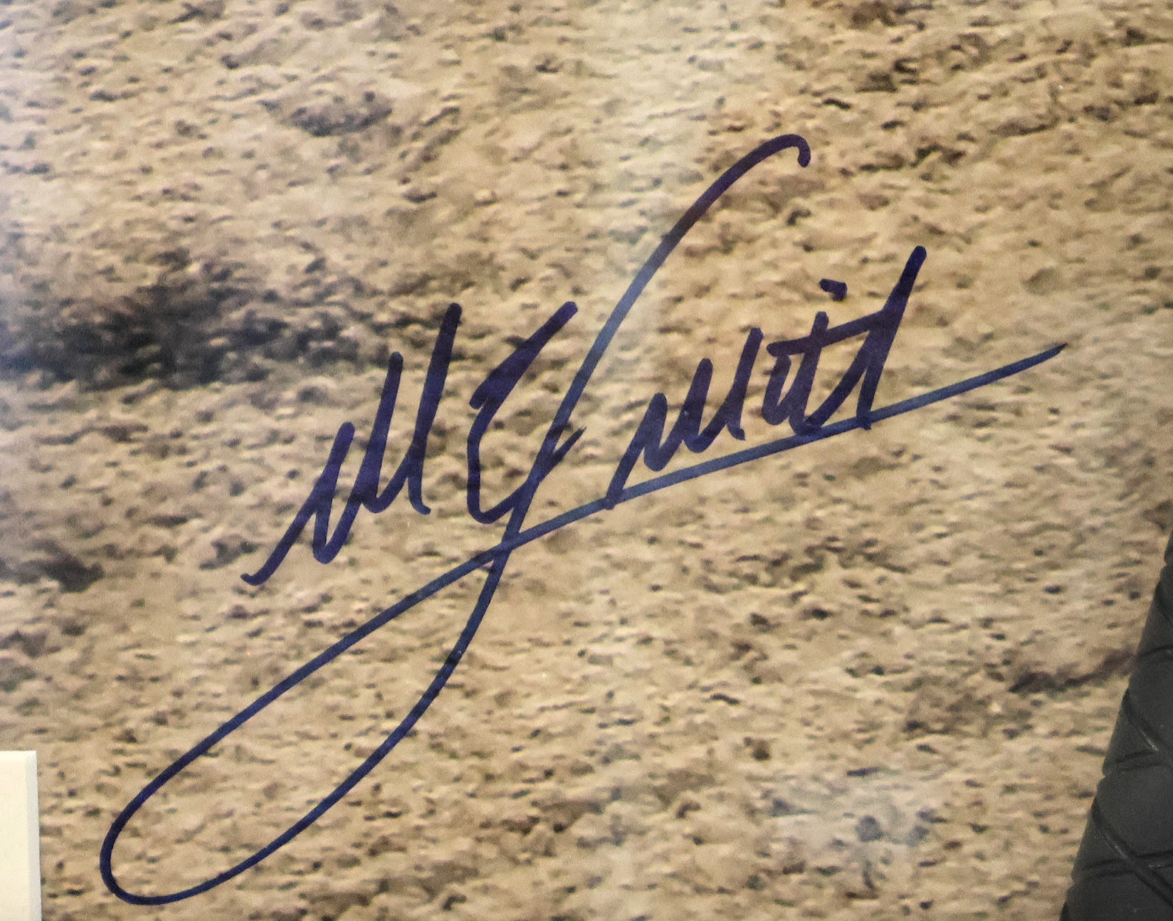 Justify Signed Michael Smith Photo with Riding Stick and Horseshoe Framed (Frame As Is)