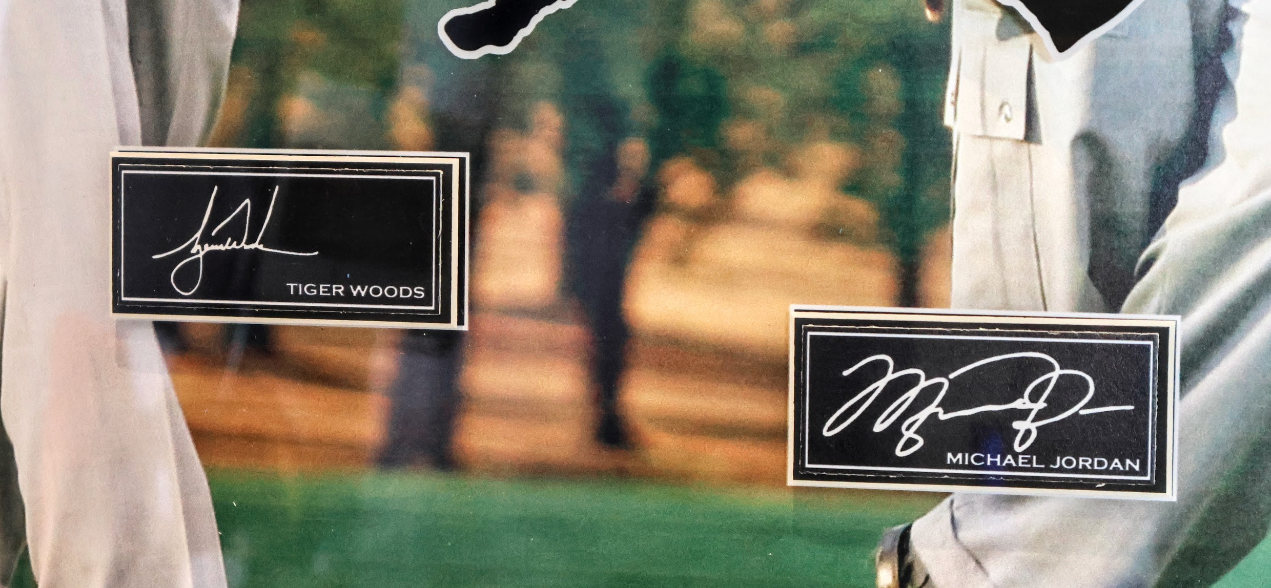 Tiger Woods & Michael Jordan Legends Golf 19x25 Photo with Laser Engraved Replica Signatures Framed