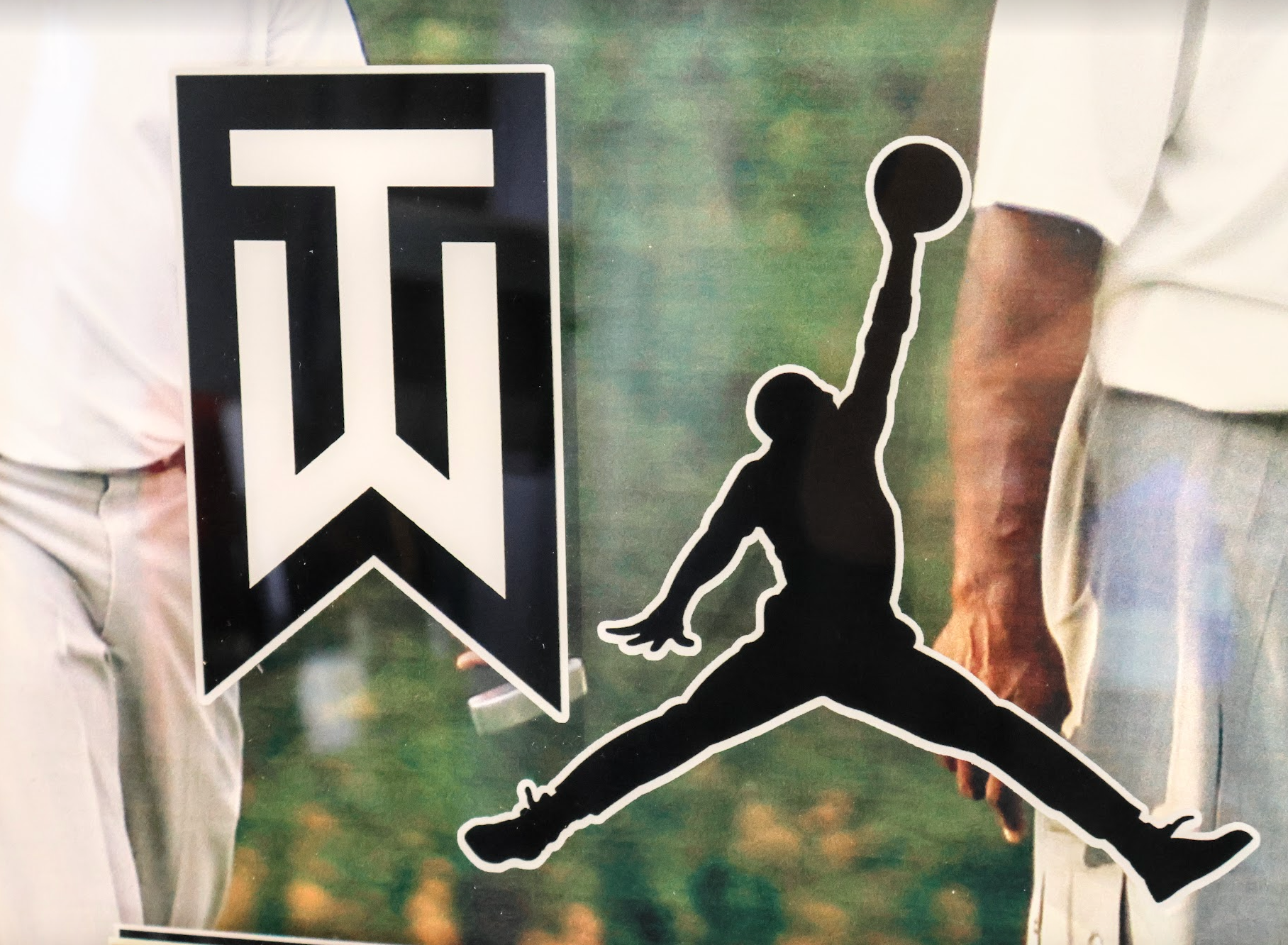 Tiger Woods & Michael Jordan Legends Golf 19x25 Photo with Laser Engraved Replica Signatures Framed