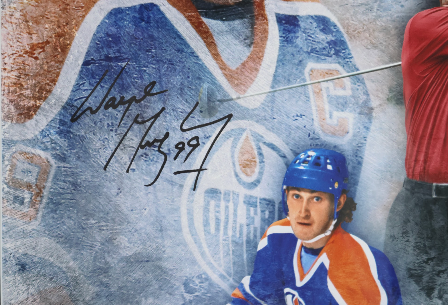 Wayne Gretzky & Tiger Woods Autographed "Rarefied Air" 16x20 Autographed Photo Collage Framed