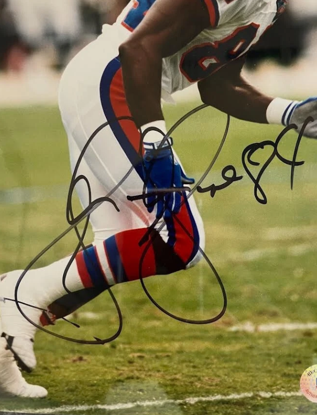 Shannon Sharpe Autographed Denver Broncos 8x10 Photo w/ Plaque BAS COA