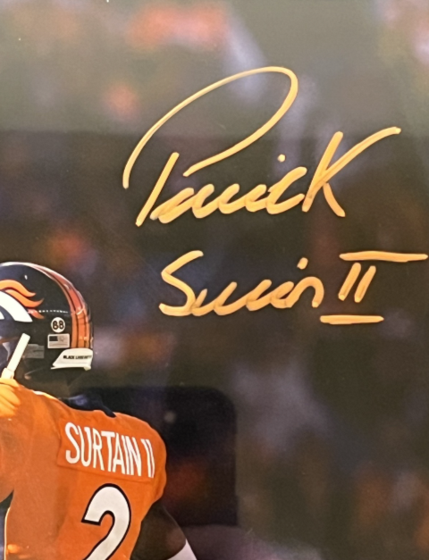 Patrick Surtain Autographed Denver Broncos 10x8 Photo/Plaque BAS COA - Latitude Sports Marketing