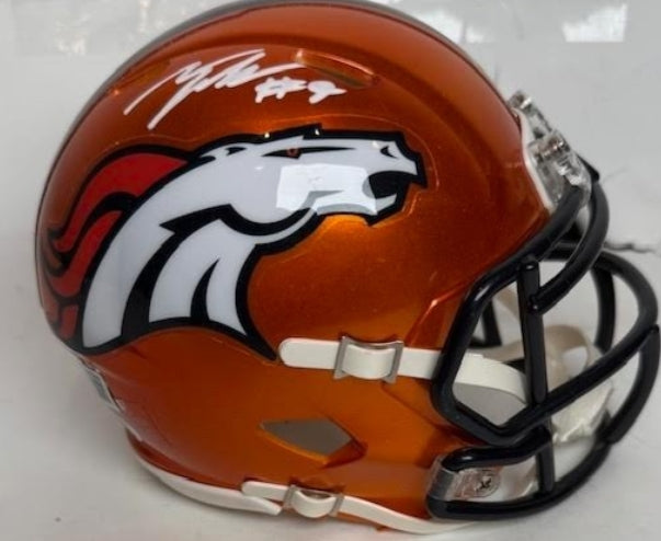 Talanoa Hufanga Autographed Denver Broncos Flash Mini Helmet BAS COA - Latitude Sports Marketing