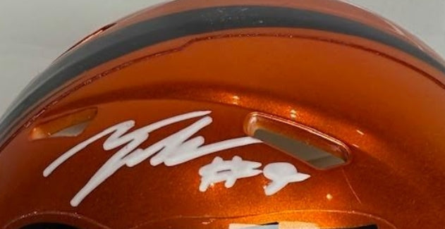 Talanoa Hufanga Autographed Denver Broncos Flash Mini Helmet BAS COA - Latitude Sports Marketing