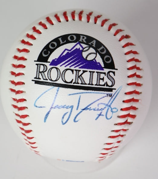 Jerry Dipoto Autographed Officially Licensed Colorado Rockies Logo Baseball - JSA COA - Latitude Sports Marketing