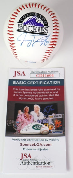 Jerry Dipoto Autographed Officially Licensed Colorado Rockies Logo Baseball - JSA COA - Latitude Sports Marketing