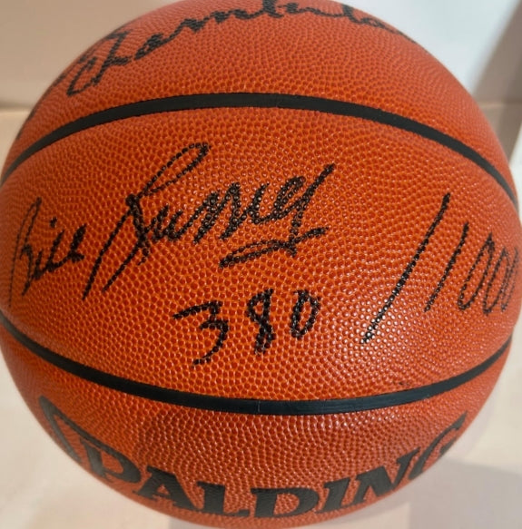 Wilt Chamberlain & Bill Russell Dual-Autographed NBA Basketball LE-1000 JSA LOA - Latitude Sports Marketing