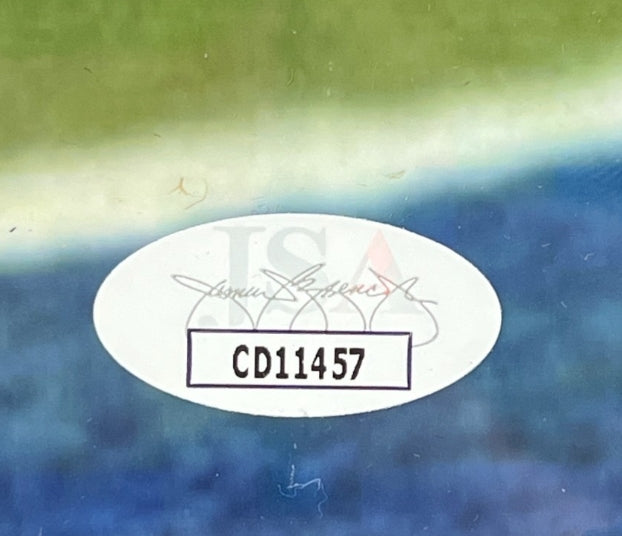 Vance Johnson Autographed 8x10 Photo Inscribed "God Bless" with Plaque JSA COA