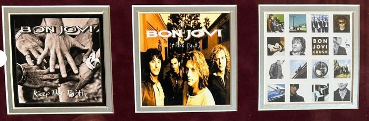 Bon Jovi 4x Autographed 7800 Fahrenheit Album Collage Framed 41" x 35.5" JSA LOA - Latitude Sports Marketing