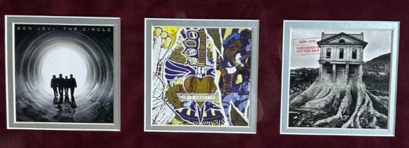 Bon Jovi 4x Autographed 7800 Fahrenheit Album Collage Framed 41" x 35.5" JSA LOA - Latitude Sports Marketing