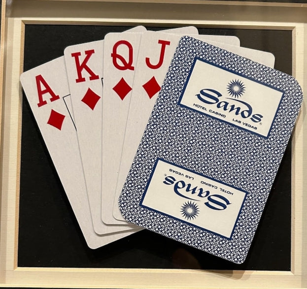 The Rat Pack at the Sands Hotel Framed Collage - Laser Signatures of Frank Sinatra, Dean Martin, Sammy Davis Jr., Peter Lawford, Joey Bishop