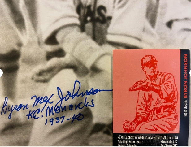 Byron Mex Johnson Autographed K.C. Monarchs (Negro Leagues) B/W 8x10 Photo w/COA