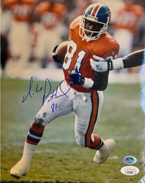 Mike Pritchard Autographed Denver Broncos 8x10 Photo JSA COA - Latitude Sports Marketing