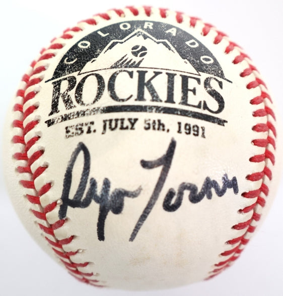 Ryan Turner Autographed Colorado Rockies Est. July 5, 1991 Original Logo Baseball - Latitude Sports Marketing