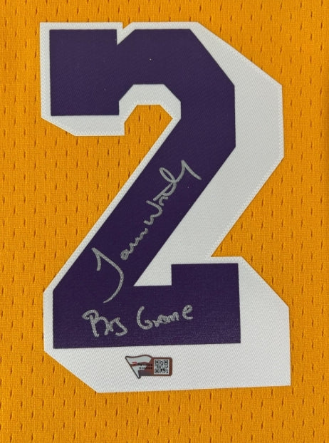 James Worthy Autographed/Inscribed "Big Game" M&N Swingman Jersey Fanatics COA