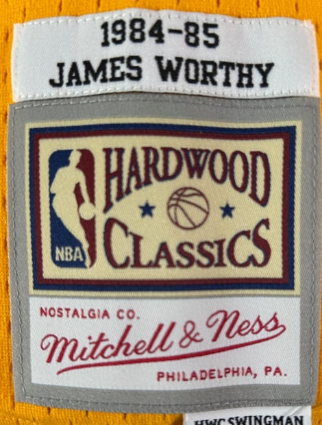 James Worthy Autographed/Inscribed "Big Game" M&N Swingman Jersey Fanatics COA