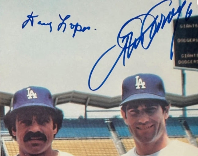 Dodgers Autographed Cey, Russell, Lopes, and Garvey 16x20 Framed Photo Tri-Star
