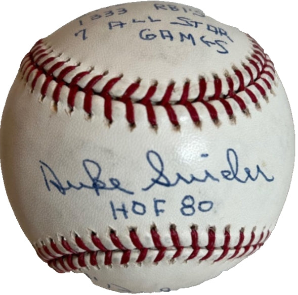 Duke Snider Autographed & 15X Inscribed MLB Baseball #428/1000 Statball COA - Latitude Sports Marketing