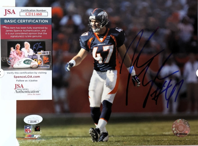 John Lynch #47 Autographed Denver Broncos 8x10 Photo JSA COA
