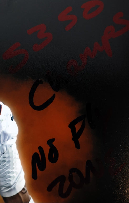 Chris Harris, Jr. Autographed/Inscribed "SB 50 Champs NO FLY ZONE" 8x10 JSA COA