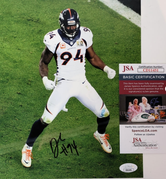 Demarcus Ware Autographed Broncos Super Bowl 50 8x10 Photo JSA COA