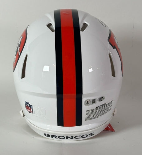 Bo Nix Autographed Pro Snowcapped Helmet Inscribed "Go Broncos!" - Beckett COA