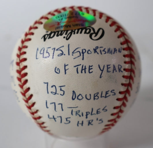 Stan Musial Autographed/Inscribed HOF '69 & Lifetime Stats Ball LE #272/1000 PSA