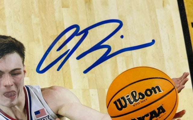 Christian Braun Autographed 8x10 Kansas Jayhawks Photo Plaque with Beckett COA
