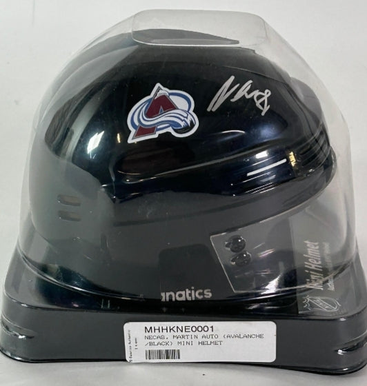 Martin Necas Autographed Black Colorado Avalanche Mini Helmet Fanatics COA