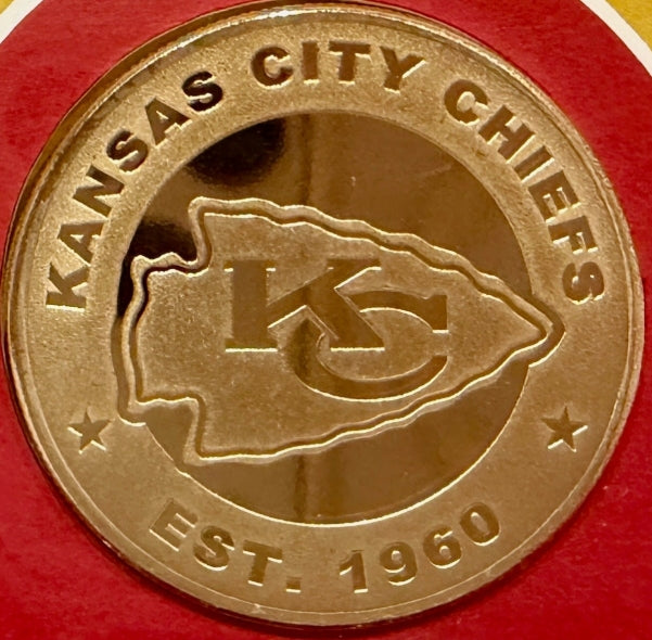 Mahomes & Kelce Record Breakers Bronze Coin Limited Edition Framed 13x16