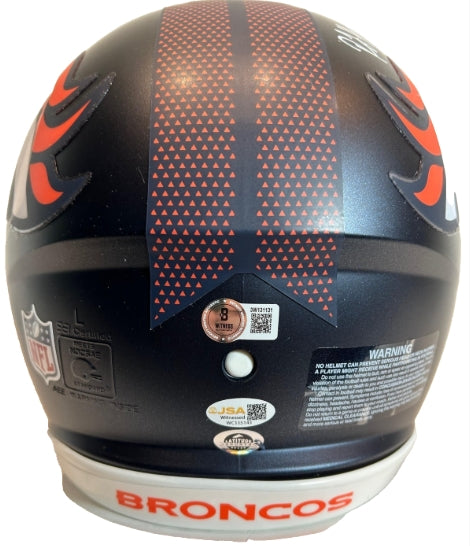 Pat Bryant, Troy Franklin, RJ Harvey Autographed Pro Broncos Helmet - BAS & JSA COA - Latitude Sports Marketing
