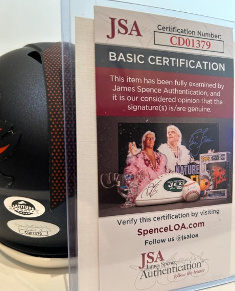 Jonathon Cooper Autographed Denver Broncos Flash Mini Helmet JSA COA - Latitude Sports Marketing