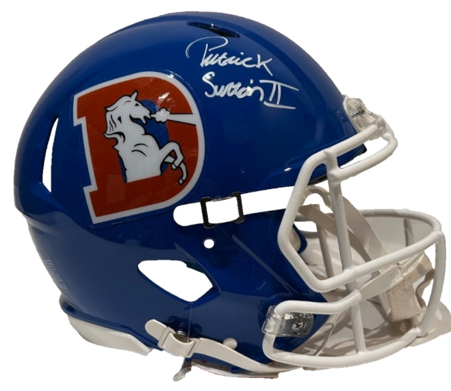 Patrick Surtain II Autographed Broncos Throwback D Pro Helmet - BAS COA - Latitude Sports Marketing