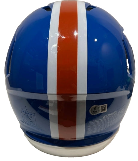 Patrick Surtain II Autographed Broncos Throwback D Pro Helmet - BAS COA - Latitude Sports Marketing