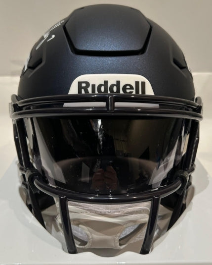 John Elway Autographed Broncos Riddell Midi (Mid-Size) Helmet - BAS COA - Latitude Sports Marketing