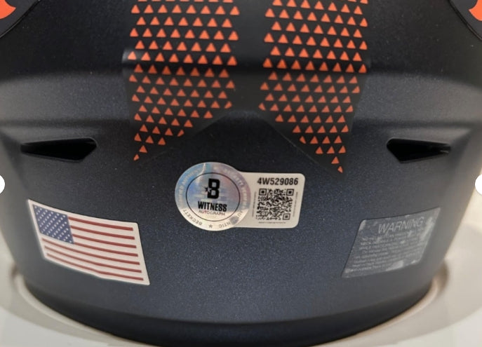 John Elway Autographed Broncos Riddell Midi (Mid-Size) Helmet - BAS COA - Latitude Sports Marketing