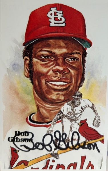Bob Gibson Autographed Perez-Steele 6th Series Post Card No.175 - JSA COA - Latitude Sports Marketing