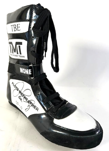 Floyd Mayweather Jr. Autographed 'TBE 50-0' The Money Team Shoe - BAS Certified