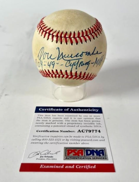 Don Newcombe Autographed Baseball - ROY 1949 Cy Young MVP Triple Crown - PSA Certified AC79774