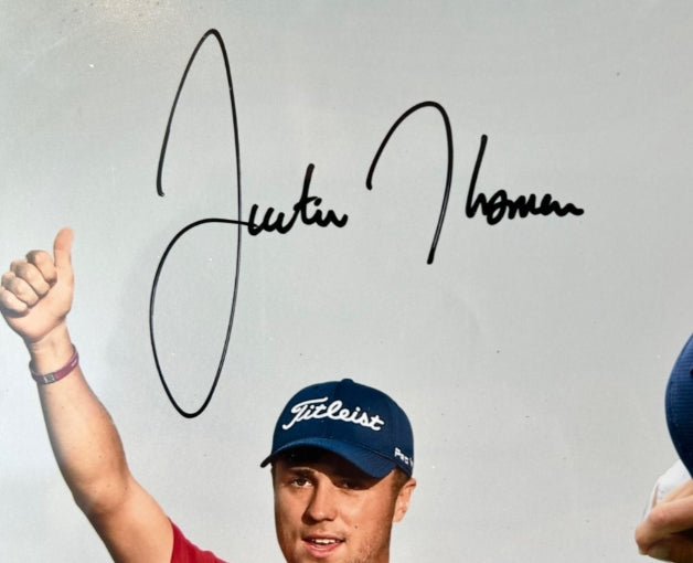 Justin Thomas Autographed 16x24 Photo in Custom LED Frame - Upper Deck Authenticated